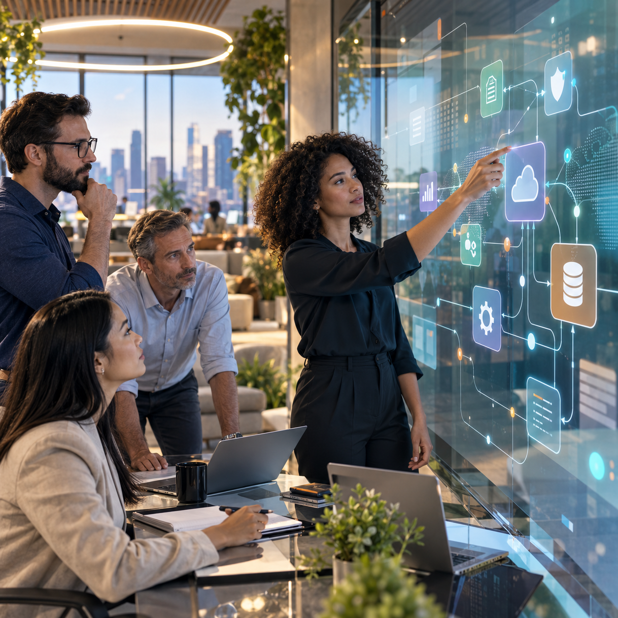 Enterprise team designing connected digital applications
